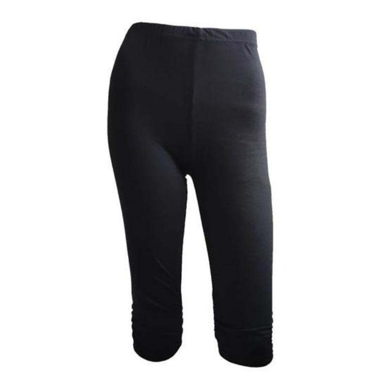High Waist Solid Color Mid-Calf Stretchy Women Leggings Cropped Pants Bottoms for Running