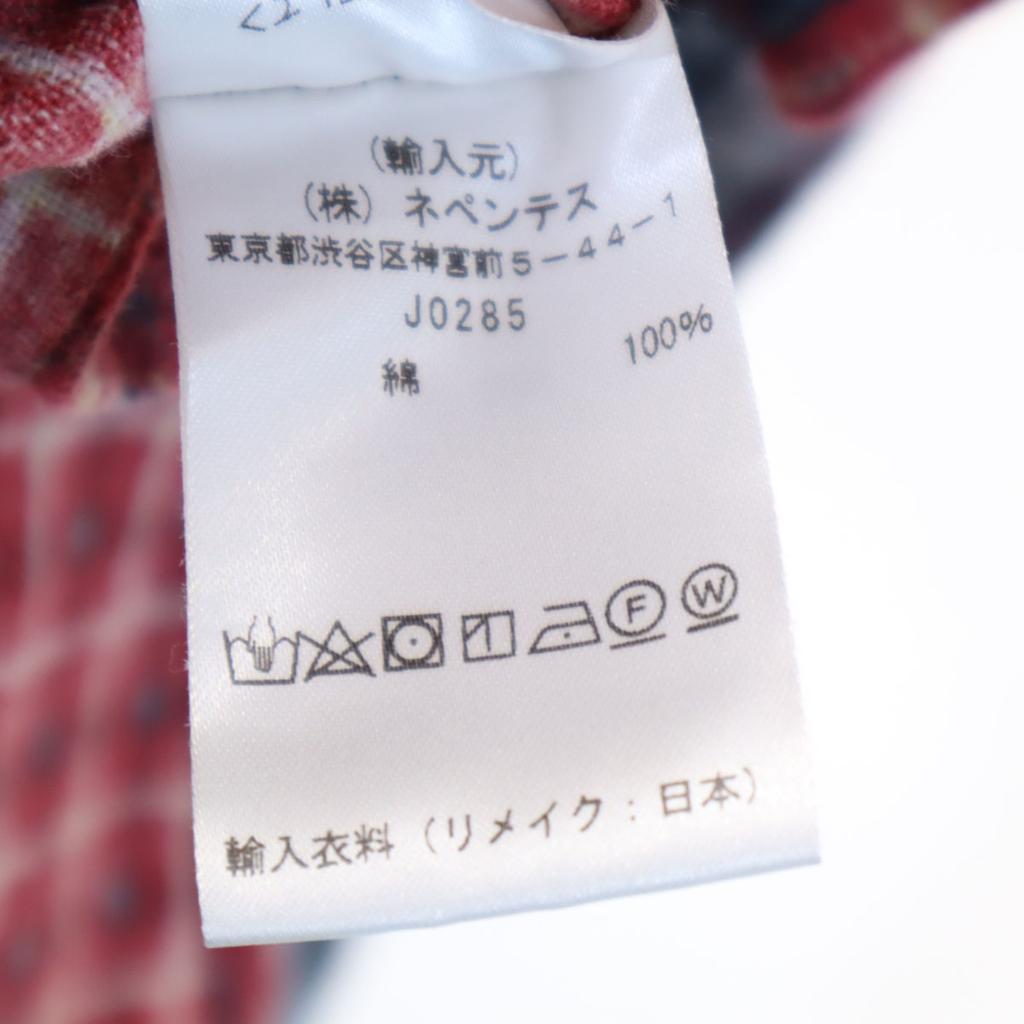 Rebuild by Needles Made In Japan Check Pattern Long Sleeve Docking Flannel Shirt Men's Used