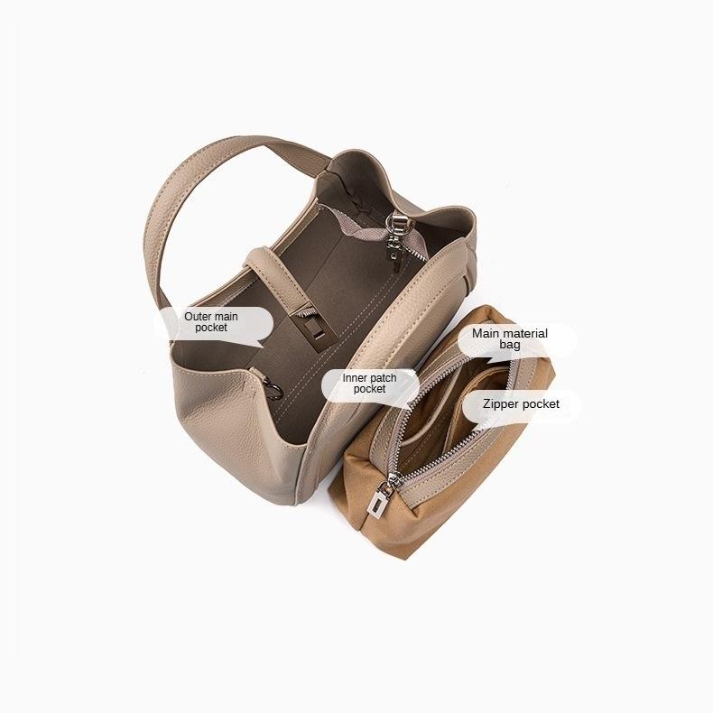 Women's Genuine Leather Handbag, Top Layer Cowhide Large Capacity Tote Bag QSL2307