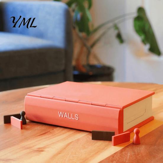 3D Printed Chess Art Wall Strategy Board Game, Book Shaped Portable Maze Tabletop Game with Built?in Storage, Gift for Him Who Has Everything Puzzle