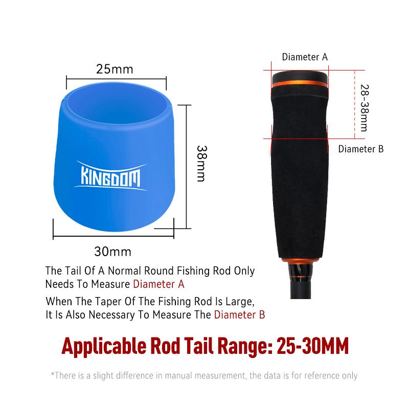 Kingdom 1 Stück Silikon-Köderstangen-Bodenschutzkappe/Angelrute-Griff-Schutzhülle/Silikagel-Köderstangen-Bodenschutz