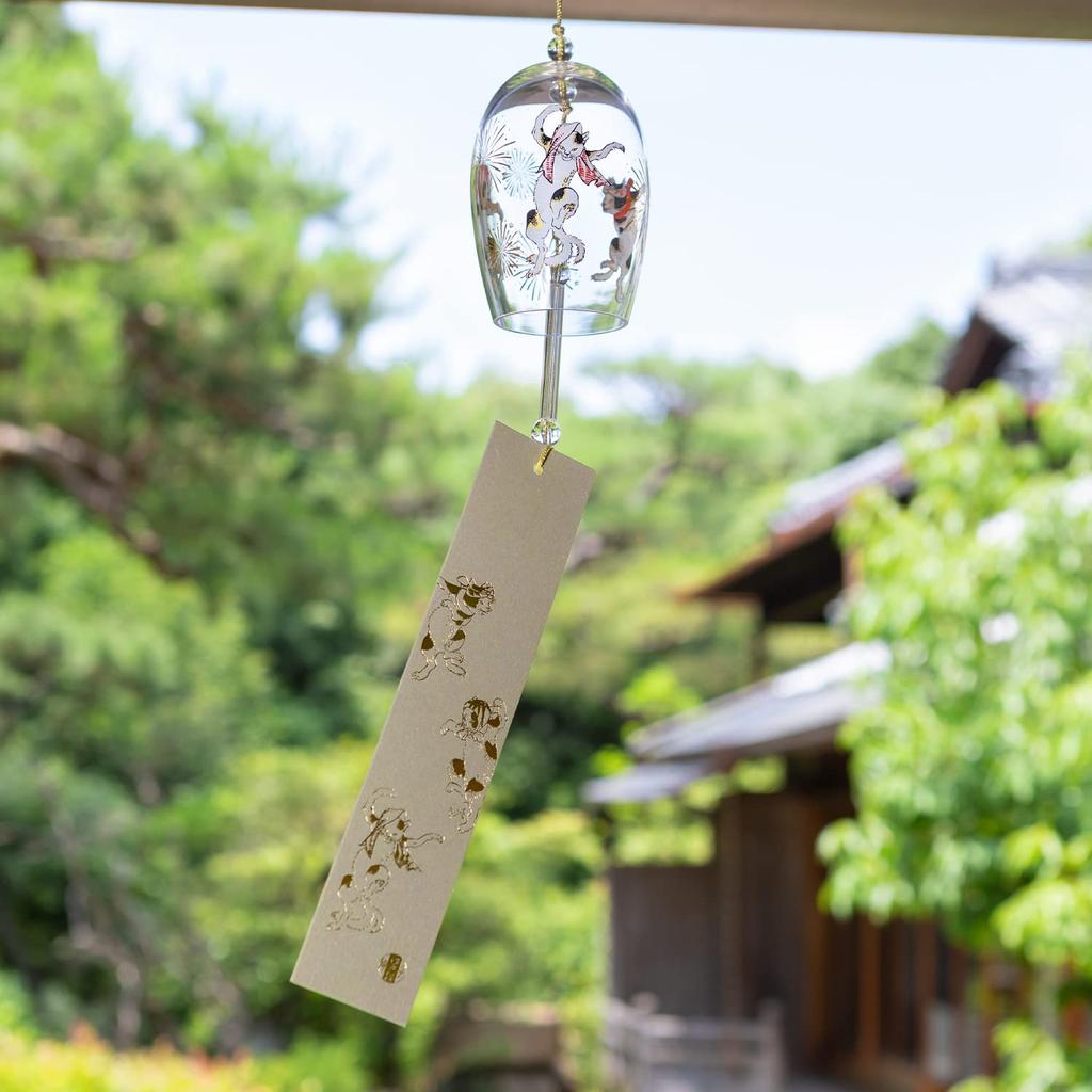 Aderia Edo Cat Wind Made In Gift Handmade Gift for R6129 Chime, Japan, Boxed, Glass, Cute, Stylish, Entryway, Mother's Day, Father's Day, Couples,
