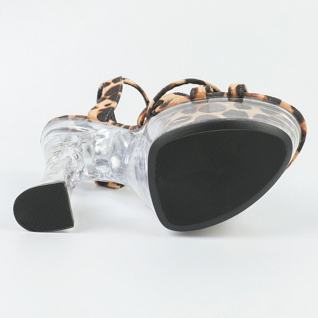 Women's Shoes Spring Clear Heels Sexy Sandals Slipper Girls Shoe for Party Club 14cm Heel 4cm Platform LFD-B3485
