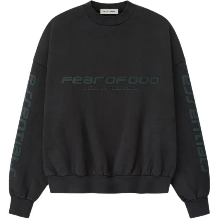 Fear of God Essentials Los Angeles Heavy Fleece Cropped Sweatshirt 'Vintage Black' Men's 192HO256893F