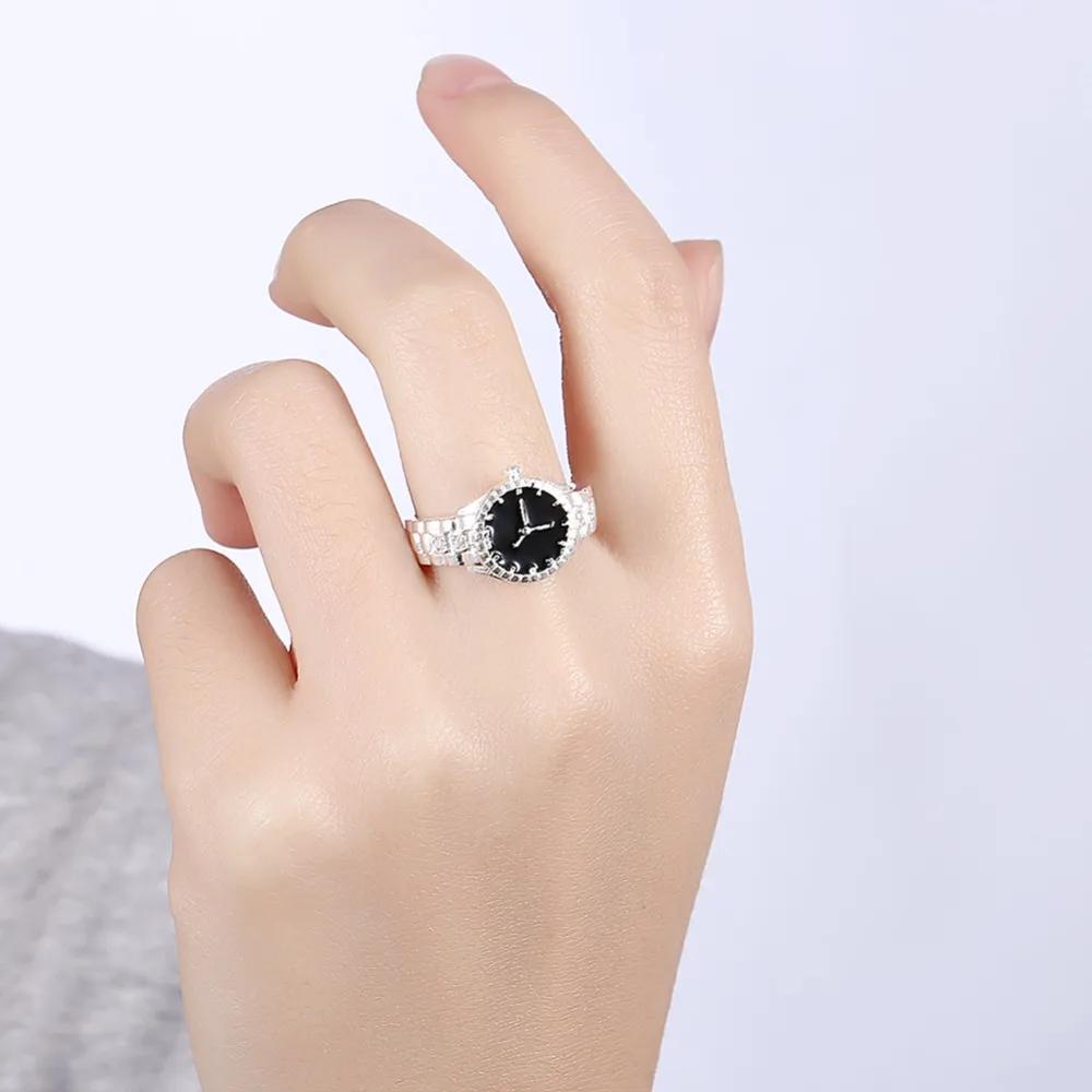 Copper Crystals Rings Christmas Gift for Women Lady Like Watch Style Lovely Wedding Cute Fashion Classic Jewelry