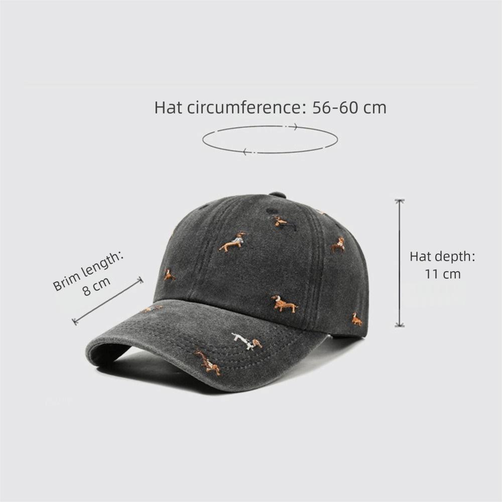 Casual Embroidery Puppy Baseball Cap Uv Protection Versatile Sun Hat Breathable Peaked Cap For Men Women
