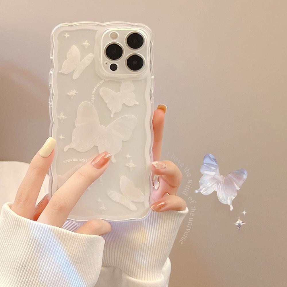 Butterfly-shaped IPhone 14 Pro Max Apple 15 Phone Case, Transparent 11-16 Simple and Stylish Phone Case