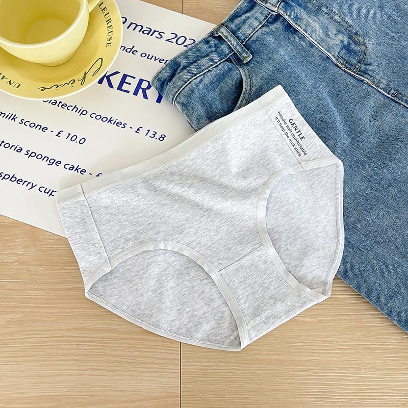 

Comfortable Cotton Mid Waist Briefs For Girls With Breathable Skin-friendly Fabric In Stylish Solid Colors Gray,XXL
