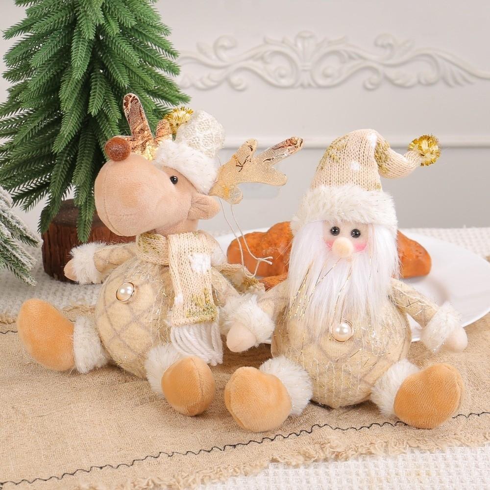 Snowman Christmas Tree Pendant Santa Claus Xmas Hanging Doll Plush Elk Ornament  Christmas Party