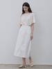 Le Studio Straight Belt Set Long Skirt White