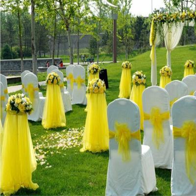 10m Wedding Decoration Tulle Roll Crystal Organza Sheer Fabric For Birthday Party Backdrop Wedding Chair Sashes Decor