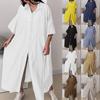 Female Casual Solid Dress Fashion Half Sleeve Turn-down Collar Loose Shirts Dresses For Women Holiday Office Womens Clothing