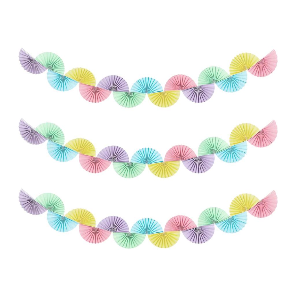 3x Paper Fans Garland Ceiling Hanging Decoration Ornament Background for Party Supplies Celebration Carnival Birthday Wedding