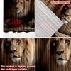 Set Of 2 Lion Red Roses Curtains Digital Printing Majestic Animal Portrait Dark Background Bedroom Living Room Decor Curtain Polyester Ideal For Great