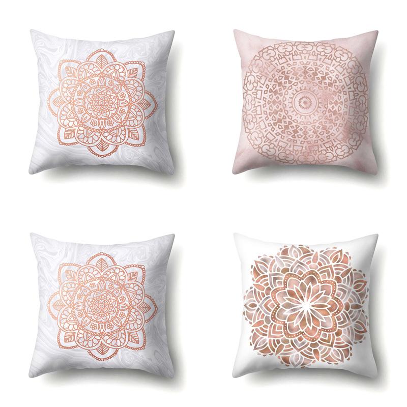 Polyester Pillow Case Automobile Decoration Home Printed Pillow Case Waist Cushion Cover Car Cushion Head Cushion Cover