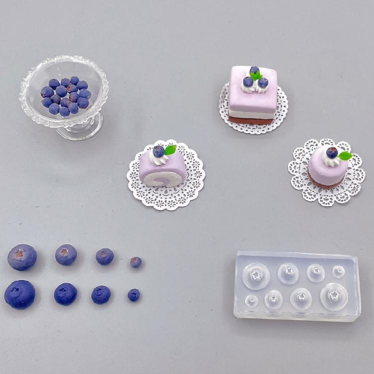 3d Blueberry Candle Silicone Fruit Mold for Cupcake Decorating,Soap,Chocolate