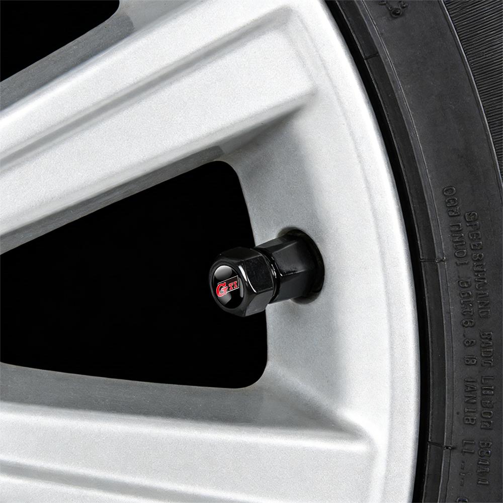 W1523D Metal Car Wheel Tire Valve Stem Caps Exterior Accessories For Volkswagen VW R Polo Passat Rline Golf 4 5 6 Tiguan Jetta GTI