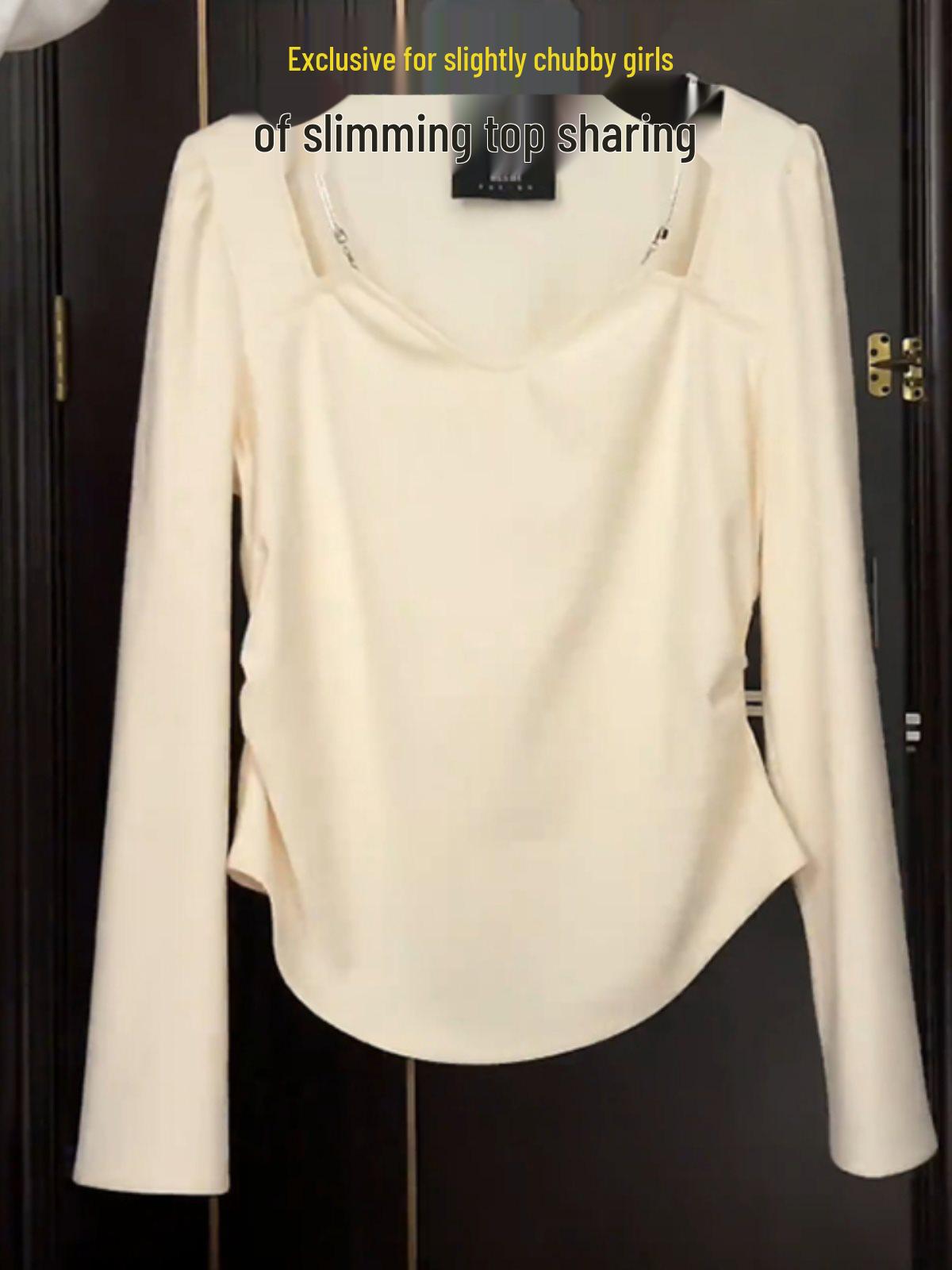 

Plus Size Autumn Slimming Tummy-Control Fleece-Lined Top for Women XL for 118-136 lbs