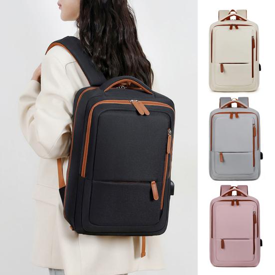 Expandable Backpack with Wet-Dry Pockets Anti-Theft Business Laptop Bag with USB Charging Port Dual Zippers Waterproof Travel Luggage Bag