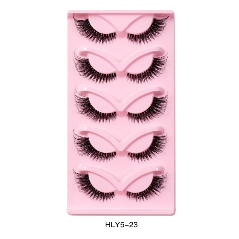 5 Pairs Fox Eye False Eyelashes Eye End Lengthening Long Curling Thick Fluffy All-Match Comfortable Fake False Eyelashes