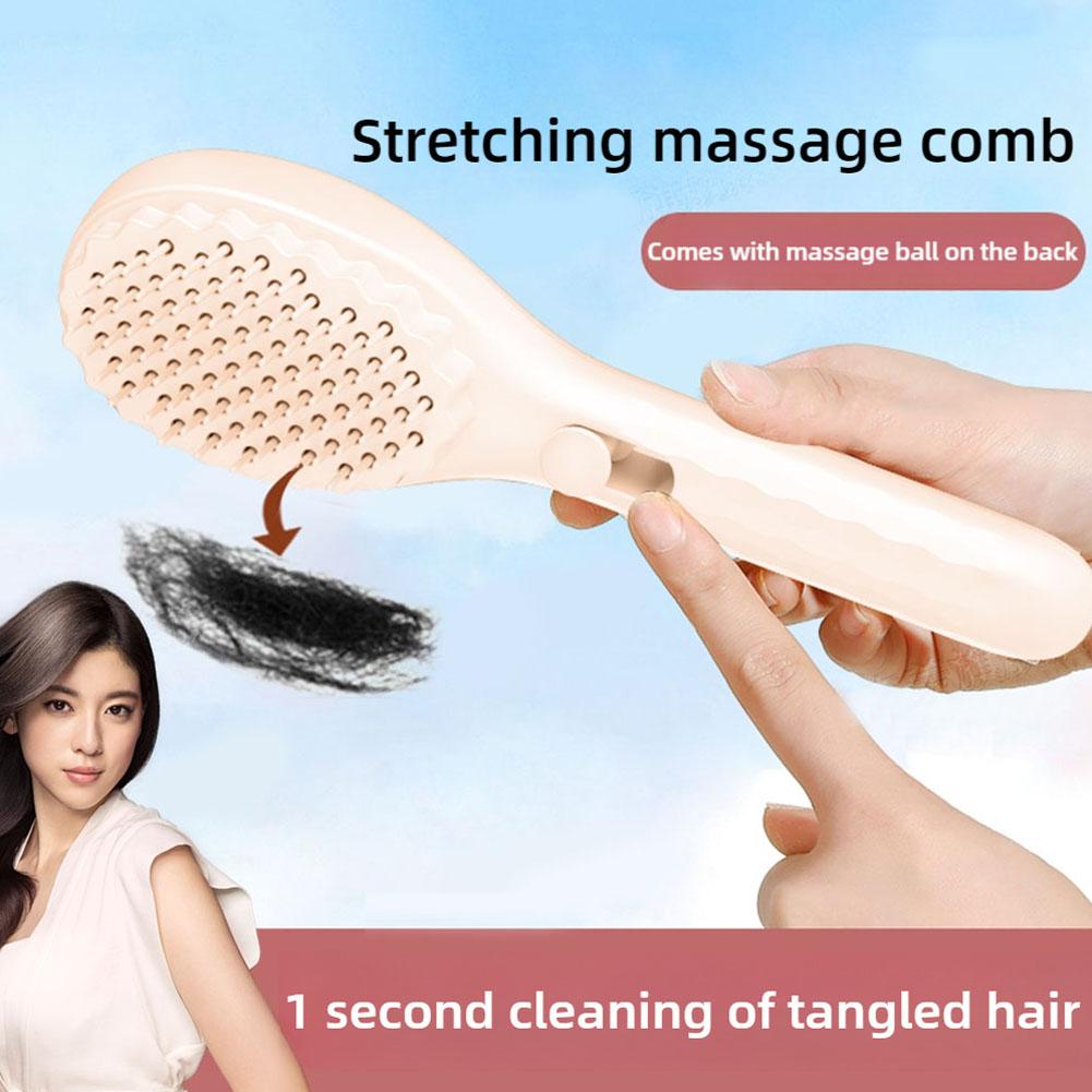 Self-Cleaning Hair Brush Anti-Static Massage Comb Retractable Massager Brushes Combs Tool Rotat D0X1