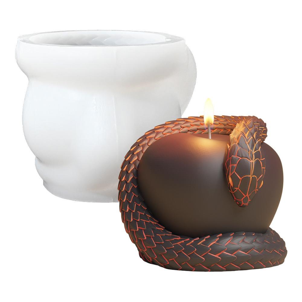 

Home Decoration Candles Molds Creative DIY Aromatherapy Ornaments Silicone Molds Handmade 3D Art Crafts Snake Wrapped Around