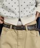 WAIKEI Studded Logo Belt Brown