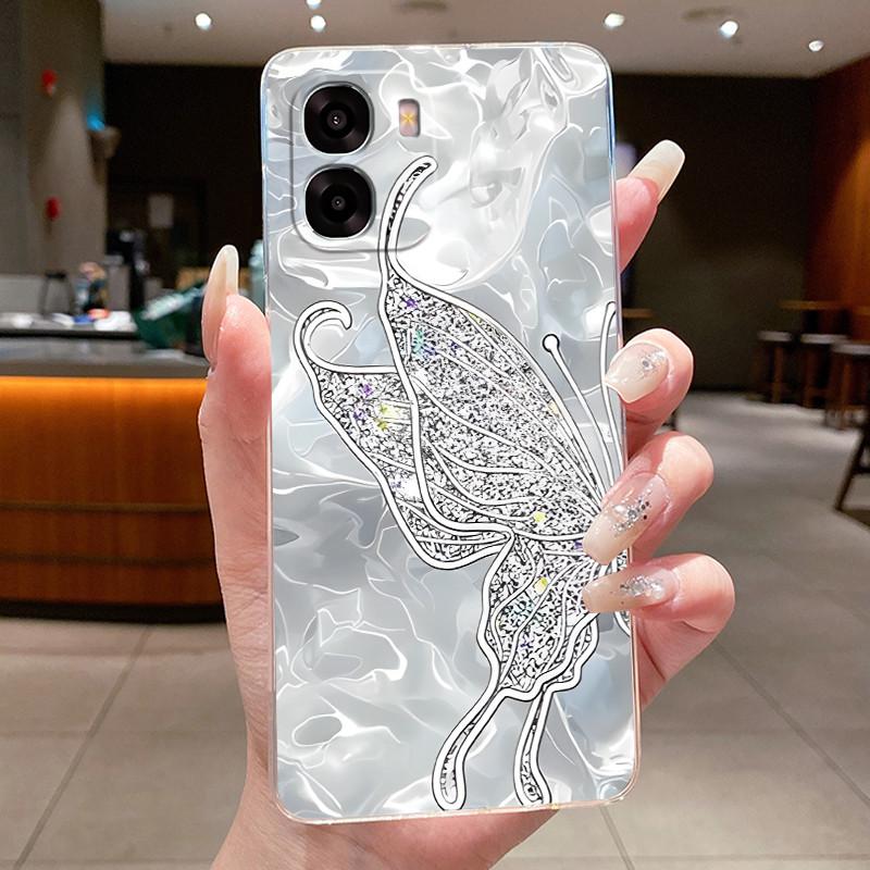 Custodia Per OPPO A6X 4G A6 Fiore Farfalla Cover Protettiva OPPOA6X 5G CPH2823 CPH2819 Trasparente Morbido Silicone TPU Copri Telefono