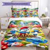 3Pcs Custom Name Smurfs Bedding Set Duvet Cover Closure Includes 1Duvet Cover 2Pillowcases Soft And Comfortable For All Seasons
