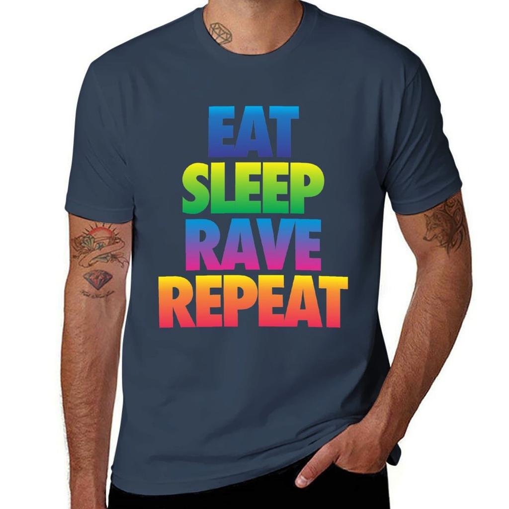 Eat Sleep Rave Repeat T-Shirt Holiday Casual Short Sleeve Top