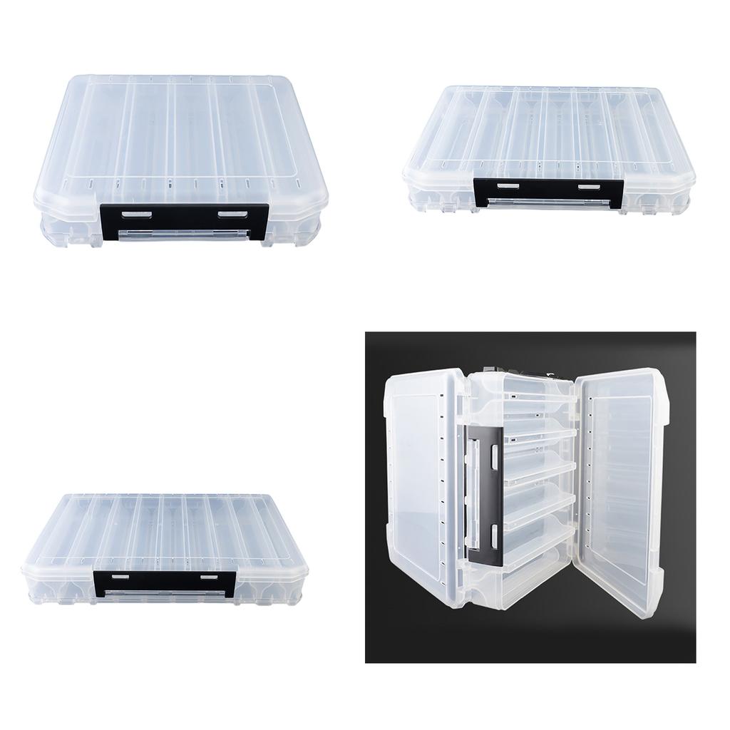 Organisateurs de matériel de pêche étanches Boîte à pêche double face pour outils de pêche Rangement transparent pour leurres de pêche