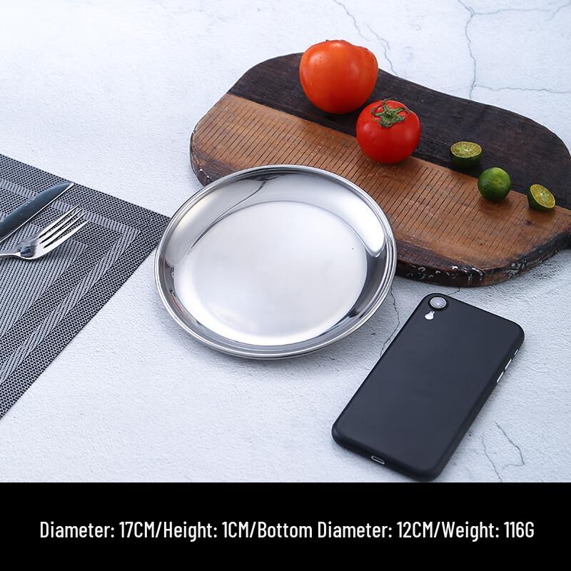 Korean Style Stainless Steel Round Dinner Plates
