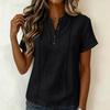 Fashionable Women's Button Up Collar Short Sleeved Women's Shirt