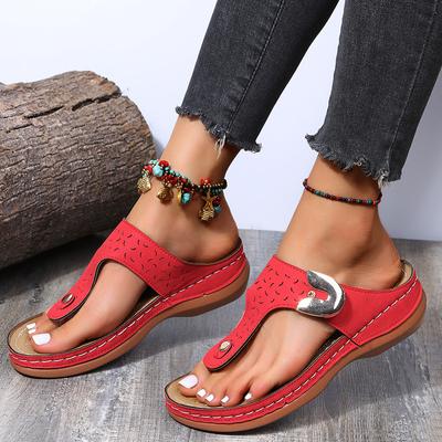 2025 Summer New Sandals Women's Wedge Heel Toe Slippers Wish2025 Pinch Women's Slippers Foreign Trade Women's Shoes