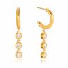 Yori Exquisite Bling Cubic Zirconia CZ Long Chain Hanging Earrings New Stainless Steel Delicate Waterproof Party Drop Jewelry