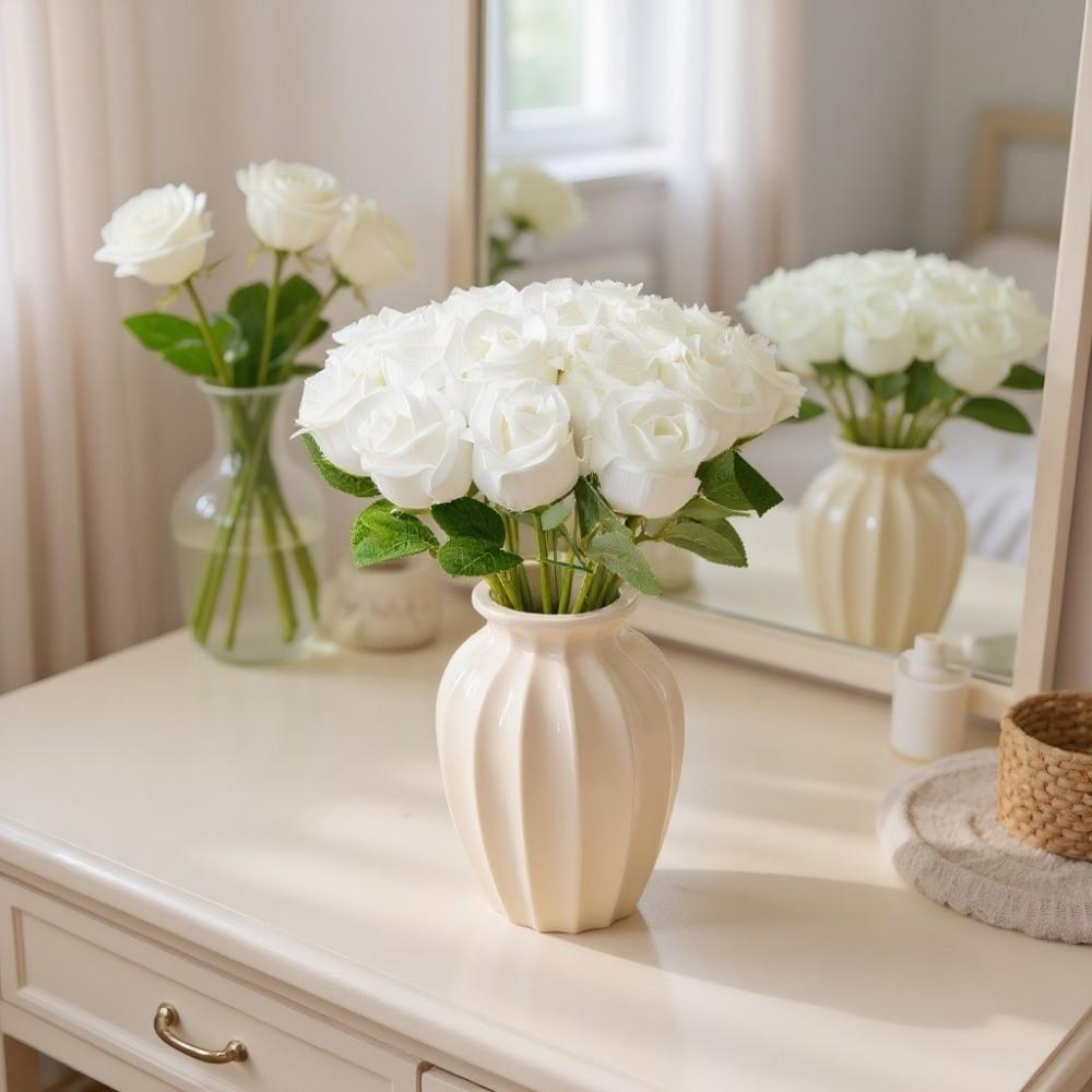 Silk Rose Simulation Flowers Small Bundle Artificial Flowers Home Decoration  Photography Props