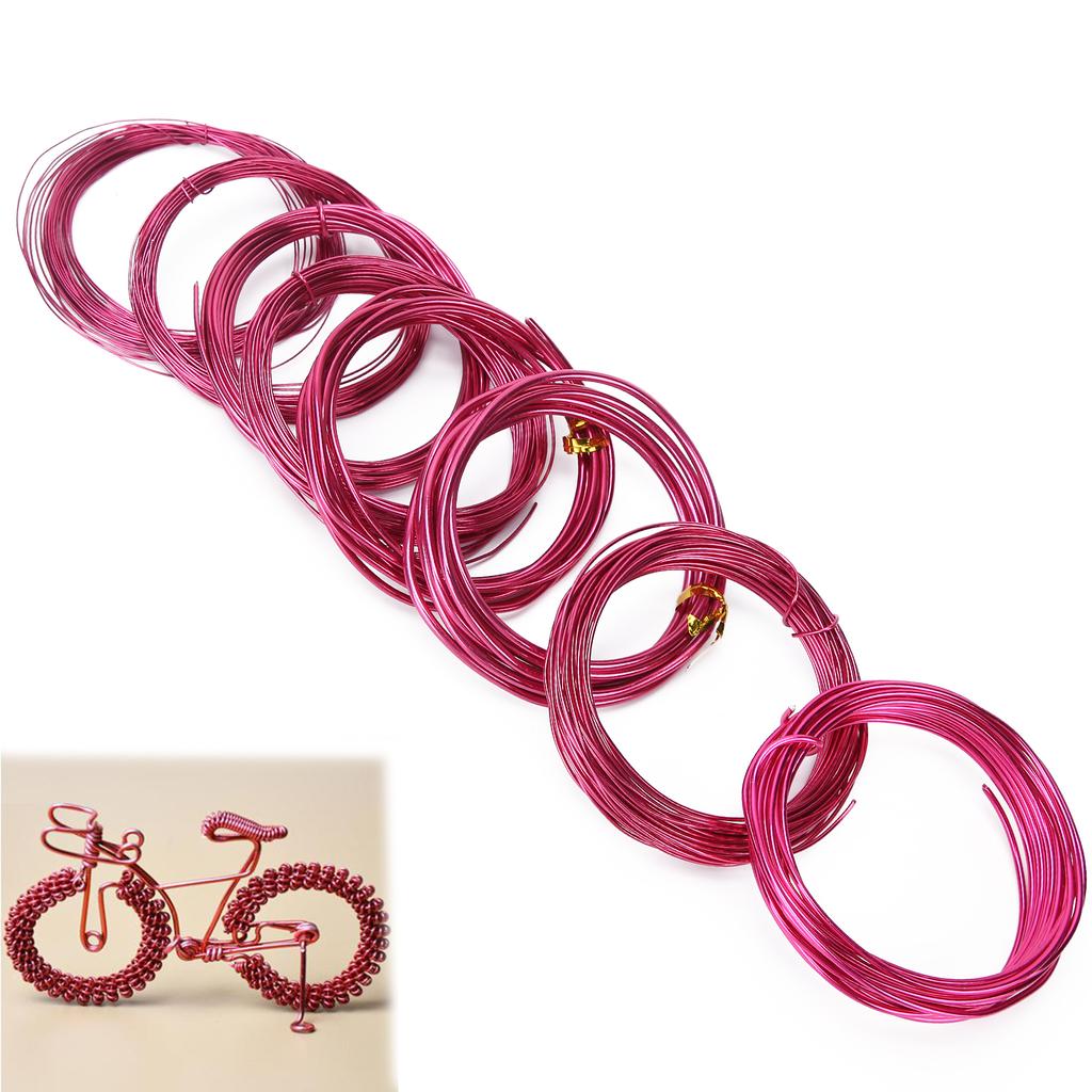 8 Rolls 0.6‑3mm Aluminum Jewelry Wire DIY Jewelry Craft Making Wire Supplies Dark Purple