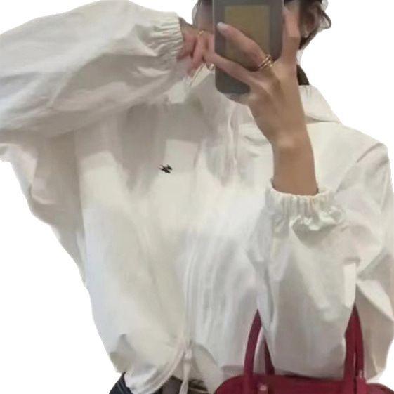 Women's European-Style Hooded Double-Zipper Windbreaker Jacket 2025 Spring - Loose Printed Petite Versatile Top