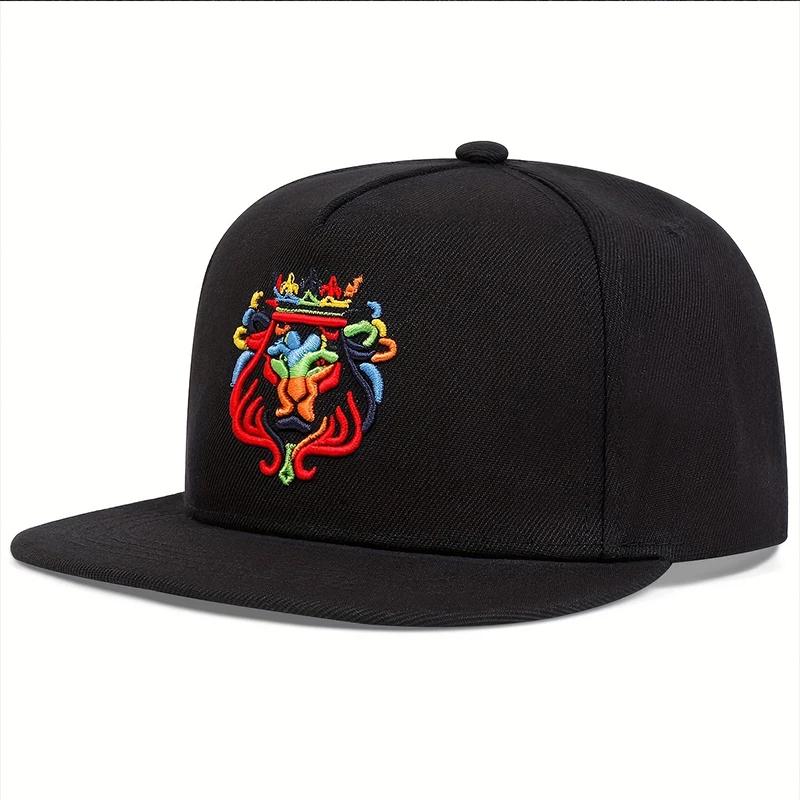 Heren Dames Leeuw Geborduurde Baseballpet Zomer Buiten Zon Hoed Hip Hop Verstelbare Trucker Petten Katoenen Snapback Petten Zon Hoeden black