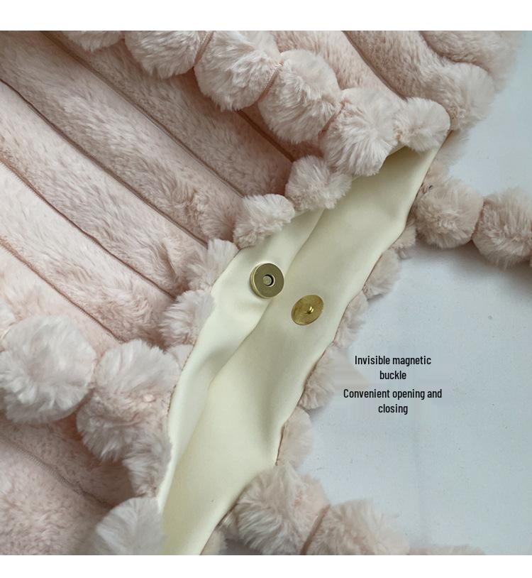 Trendy Autumn/Winter Plush Shoulder Bag – Cute, Fashionable, Large Capacity Handbag