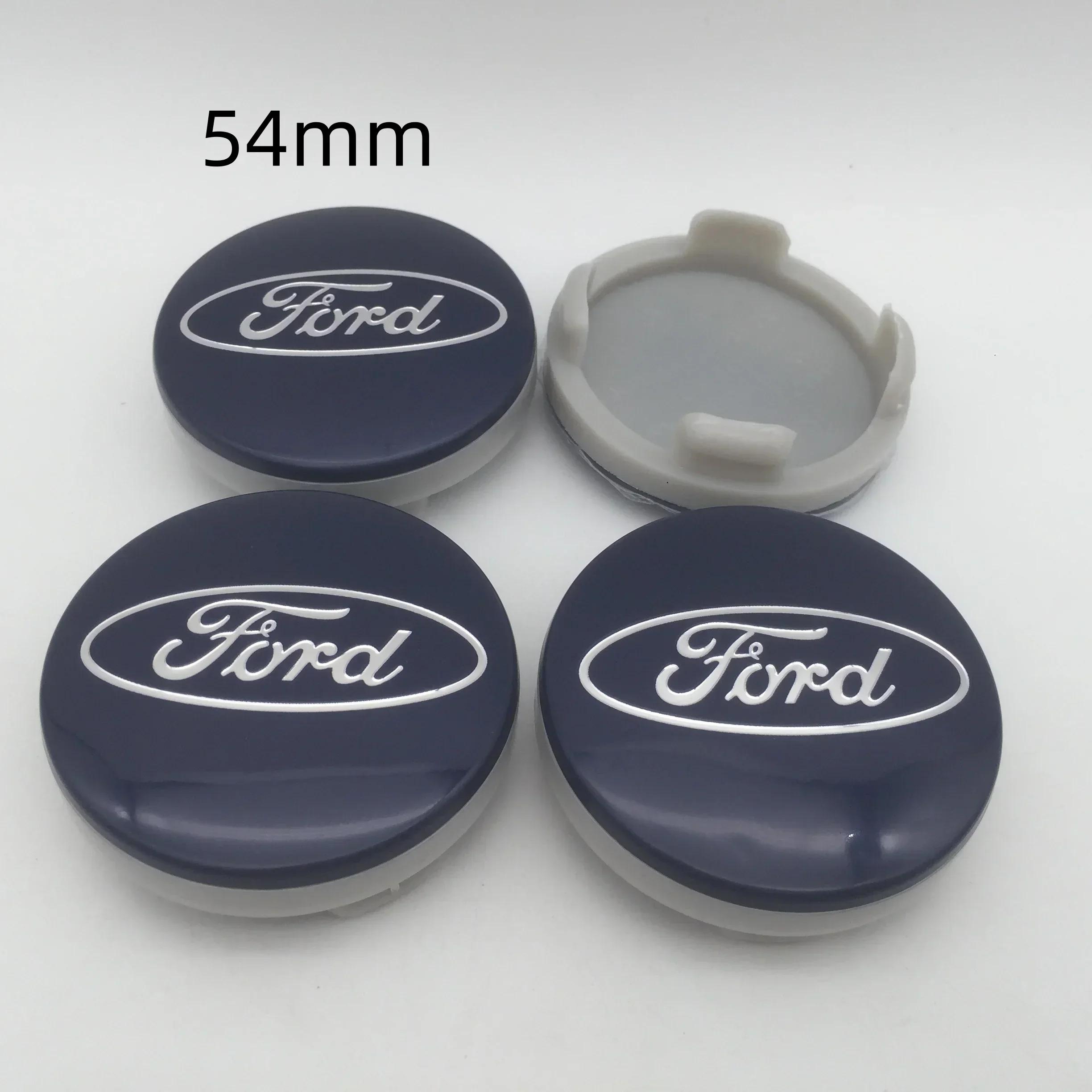 

New 2026 Car Sticker Ford 2025 Hot 4pcs 3D for ford 54mm blue/black/silver Car emblem Wheel hub Center Cap Badge covers sticker