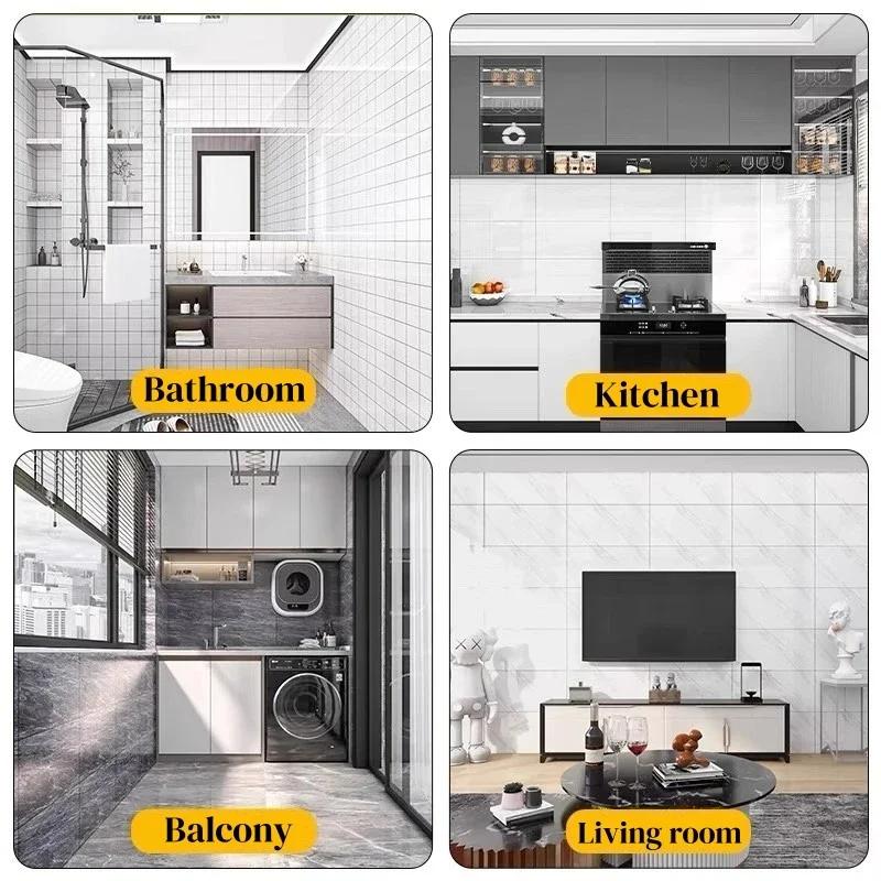 Thick Foam Marble  Peel and Stick Wallpapers Waterproof Wall Stickers Imitation Tile Self Adhesive Wall Paper Bedroom Decoration