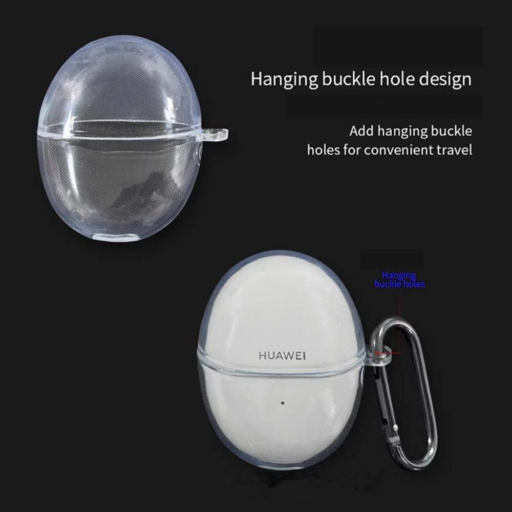 Pro Huawei FreeBuds 6 TPU Průhledné pouzdro Bezdrátová sluchátka Ochranný kryt s přezkou proti ztrátě