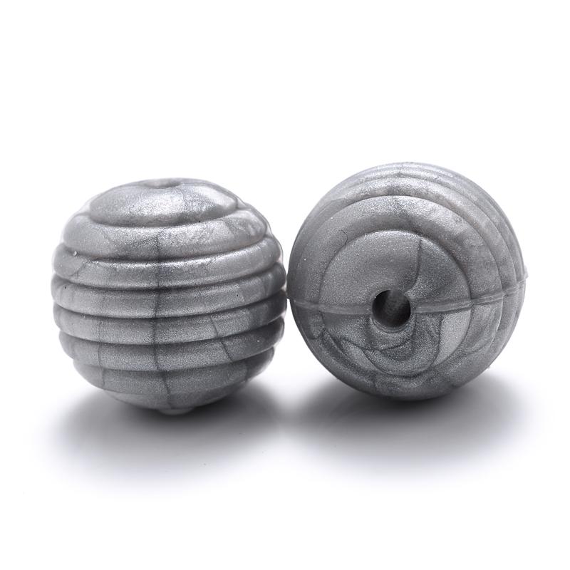10 Stück/Los 15mm Baby-Silikonperlen Beißringe für 4-6 Monate Spiral-Lebensmittelechtes Silikon Beißring Schnuller Kette Halskette Herstellung