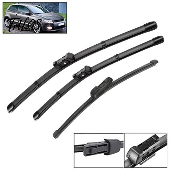 Auto Accessories for VW 6R Hatchback 3Pcs Windshield Wiper Blades 2009-2017, 24" + 16" Flexible Rubber Refills 11" Original Equipment Automotive