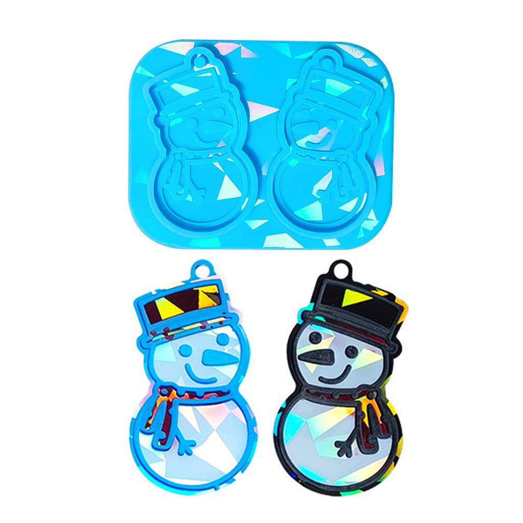 Christmas Silicone Molds Holographic Epoxy Resin Mold DIY Keychain Pendant Mold Handmade Jewelry Tool Easy to Clean