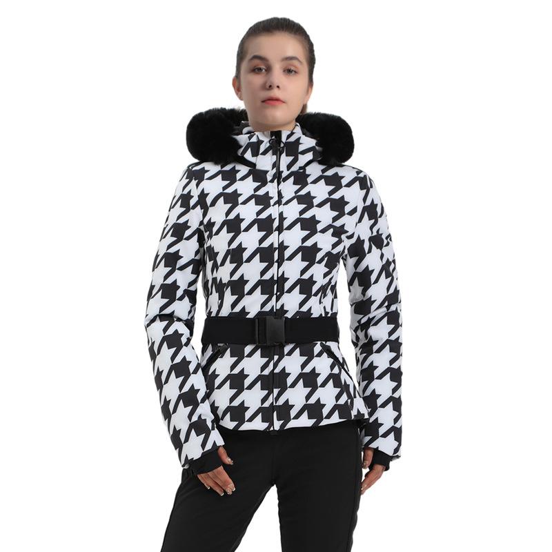 Women's Extreme Cold Double Board Ski Suit: Windproof, Down-Insulated, Warm Ski Jacket