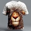 Herren Animal Löwe Lustiges 3D T-Shirt Locker Herren Kurzarm-T-Shirt Outdoor Lässig Streetwear Party Urlaub Sommer Frühling Kleidung