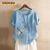 Women's Fashion Casual O-Neck Short Sleeve Blouses & Shirts