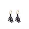 Retro Leopard Print Fabric Bow Stud Earrings Hong Kong Style Long Earrings Light Luxury Design High-End Earrings